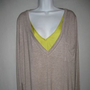 NWT Anthropologie Bordeaux Layered Look Tan Blouse